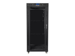 SZAFA INSTALACYJNA RACK STOJĄCA 19" 22U 800X800 CZARNA DRZWI SZKLANE LCD LANBERG (FLAT PACK) V2