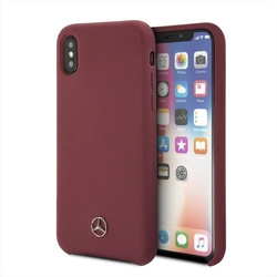 Etui Mercedes Silicone Line na iPhone X / XS - czerwone