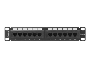 LANBERG PPU5-9012-B Lanberg Patch Panel 10, 12 port 1U, kat.5e, czarny