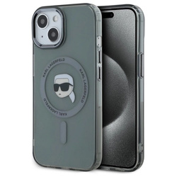 Karl Lagerfeld KLHMP15SHLSKIK iPhone 15 6.1` czarny/black hardcase IML Metal Karl Head MagSafe