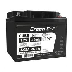 Green Cell Cube AGM VRLA IP54 12V 40Ah bezobsługowy akumulator do kosiarki skutera łodzi wózka inwalidzkiego