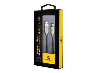 GEMBIRD CC-USB2R-AMLM-1M Gembird Kabel Premium USB do 8-pin (metalowe wtyki, kabel gumowany) 1m, czarny