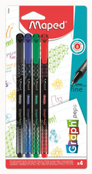 Cienkopis Maped Graph Peps Deco Basic 4 kolory blister