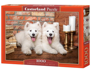 Puzzle 1000 Samoyed Puppies Say Hello