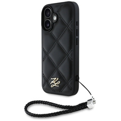 Etui Karl Lagerfeld Quilted Initial Logo & Chain Strap na iPhone 16 - czarne