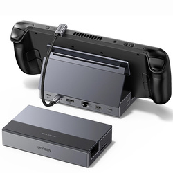 Hub Ugreen do Steam Deck dock USB-C 9w1 4K 120Hz - szary