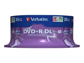 VERBATIM 43757 DVD+R DL Verbatim spindle 25 8,5GB 8x MATT SILVER