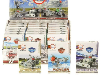 Metalowe klocki do skręcania z narzędziami MIX