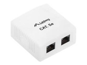 LANBERG OU5-0002-W Lanberg gniazdo natynkowe Kat. 5e, 2x RJ45 białe