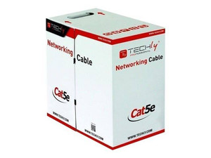 TECHLY Kabel skrętka zewnętrzna F/UTP Cat5e 4x2 drut CCA 305m czarny