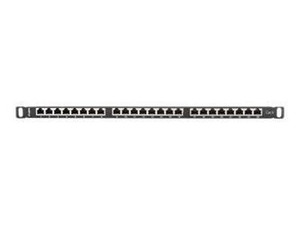 LANBERG PPS6-0024-B Lanberg Patch Panel 24 port 0.5U, kat. 6, ekranowany, czarny