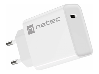 NATEC Ładowarka sieciowa Ribera USB-C Power Delivery 20W biała