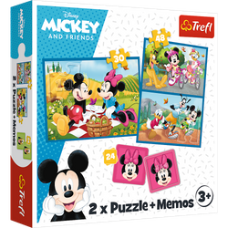 Puzzle 2w1 + memos Poznaj bohaterów Disney 93344
