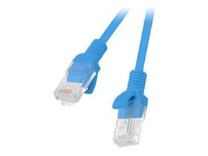 LANBERG PCU5-20CC-0025-B Lanberg Patchcord RJ45, kat. 5e, UTP, 0.25m, niebieski, op. zbiorcze 10 szt