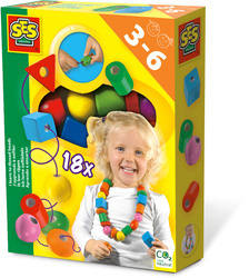 Drewniane korale nauka nawlekania