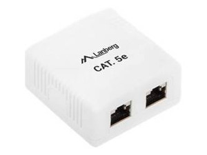 LANBERG OS5-0002-W Lanberg gniazdo natynkowe Kat. 5e, 2x RJ45 ekranowane białe
