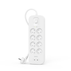 Belkin 2M, 8-portowa listwa + Dual USB-C, 30W 900J