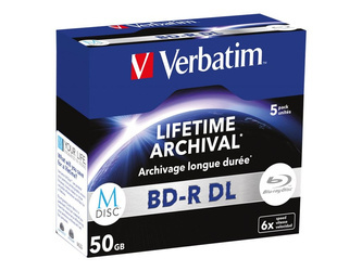 VERBATIM MDisc BD-R DL 6X 50GB 5 Pack Jewel Case