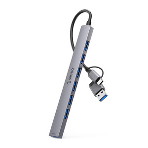 Hub USB-A/USB-C Orico YSA2-U3 stacja dokująca 1x USB-A 3.0 + 6x USB-A 2.0 - szary