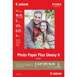 Canon Glossy Photo Paper, PP-201, foto papier, połysk, 2311B053, biały, 10x15cm, 4x6", 275 g/m2, 5 szt., niewymieniono