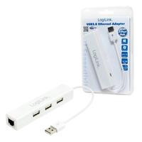 LOGILINK - Adapter Fast Ethernet USB 2.0 do RJ45 z HUB 3xUSB