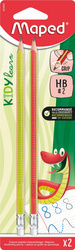 Ołówek z gumką Kidy Learn HB+ nakładka blister 2 szt.