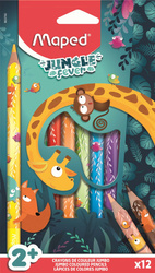 Kredki Jumbo Jungle Fever trójkątne 12 kolorów