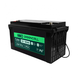 Greencell AGM VRLA 12V 120Ah akumulator do łodzi, paneli solarnych (173x406x233mm)