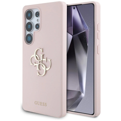 Etui Guess Silicone Big 4G Logo Bottom Script na Samsung Galaxy S25 Ultra - różowe