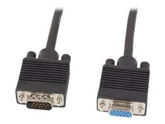 LANBERG VGA M/F extension cable 5m shielded ferrite black