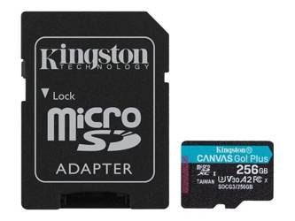 KINGSTON 256GB microSDXC Canvas Go Plus 170R A2 U3 V30 Card + ADP