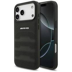 Etui AMG Leather Debossed Lines Logo do iPhone 17 Pro Max - czarne