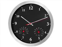 CE40B Zegar ścienny czarny 14'' z termometrem i higrometrem