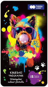 Kredki drewniane trójkątne 12 kolorów