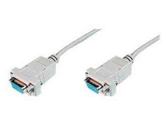 DIGITUS AK-610100-018-E ASSMANN Kabel połączeniowy RS232 null-modem Typ DSUB9/DSUB9 Ż/Ż beżowy 1,8m