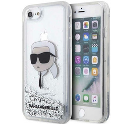 Etui Karl Lagerfeld Glitter Karl`s Head na iPhone 7 / 8 / SE 2020 / SE 2022 - srebrne