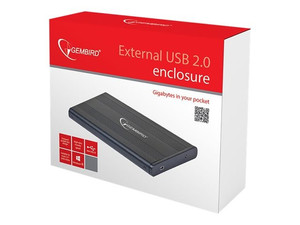 GEMBIRD EE2-U2S-5 Gembird obudowa USB 2.0 na dysk HDD/SSD 2.5 SATA, aluminiowa, czarna