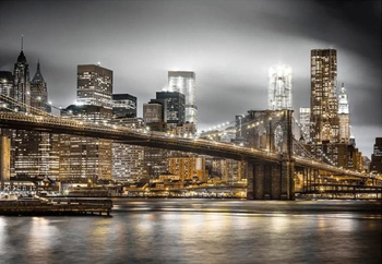 Diamentowa Mozaika Nowy York Most Brookliński o zmierzchu NO-2003033
