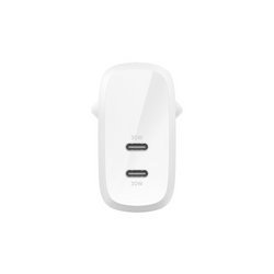 Belkin 30W Dual USB-C WALL CHARGER, PD 60W, WHT