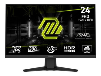 MSI MAG 244F 23.8inch Rapid IPS FHD 200HZ 1ms HDMI DP Headphone out Tilt Black