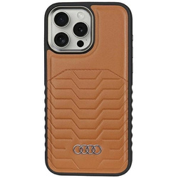 Etui Audi Synthetic Leather z MagSafe na iPhone 15 Pro - brązowe