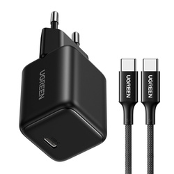 Ugreen 60512 ładowarka sieciowa 30W GaN 1x USB-C + kabel USB-C 1m - czarna