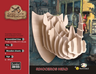 Łamigłówka drewniana Gepetto Głowa Nosorożca