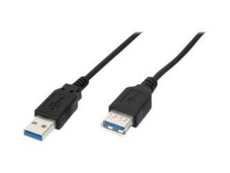 ASM AK-300203-018-S ASSMANN Kabel przedłużający USB 3.0 SuperSpeed Typ USB A/USB A M/Ż czarny 1,8m