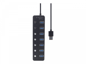 GEMBIRD 7-portowy HUB USB 3.1 Gen 1 z przełącznikami czarny