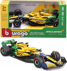 Bburago Model 1:43 BOLID F1 McLaren MCL38 Piastri Monaco GP 2024 Senna 18-38214