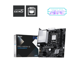 MSI PRO H810M-B | Processor family Intel H810 | Processor socket LGA1851 | DDR5 | Supported hard disk drive interfaces SATA, M.2 | Number of SATA conn