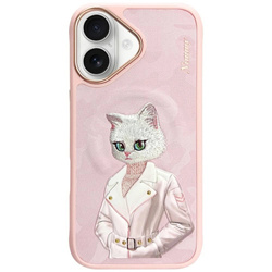 Etui Nimmy Magnetic fashion cute pet MagSafe na iPhone 16 - różowe
