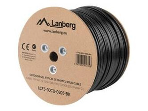 LANBERG LCF5-30CU-0305-BK Lanberg kabel instalacyjny Zelowany FTP, kat. 5e, drut, CU, 305m, szay