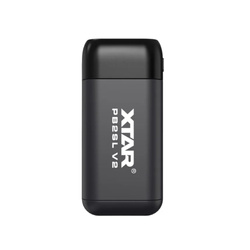 XTAR ŁADOWARKA Z FUNKCJĄ POWER BANK DO AKUMULATORÓW CYLINDRYCZNYCH LI-ION 18650/20700/21700 CZARNA - 2 KANAŁY PB2SLV2